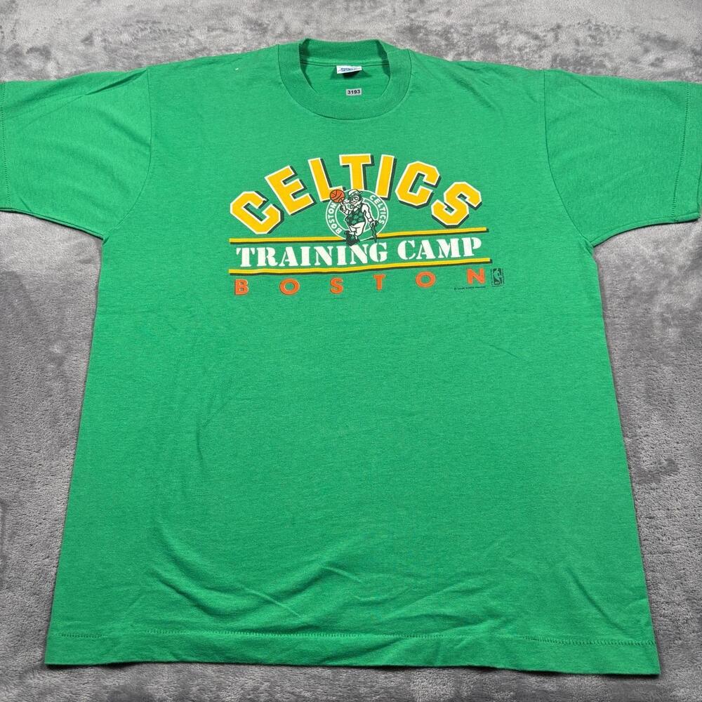 90S Boston Celtics  Basketball Training Camp T-Shirt Mens X-